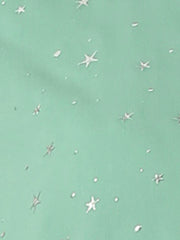 Choker V Neck Flared Gilding Metallic Shiny Star A-Line Dress