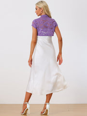 Lace Cardigan Stand Collar Short Elegant Shrug
