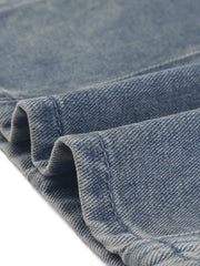 Casual Short Button Down Jeans Skirt