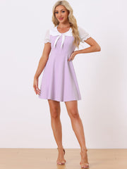 50s Lolita Contrast Color Peter Pan Collar Dress