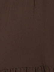 Midi Solid Elastic Waist Flare Tiered Long Pockets A-Line Skirt