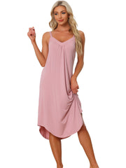 Spaghetti Strap Cami Nightdress Lounge Pajama Dress Nightgown
