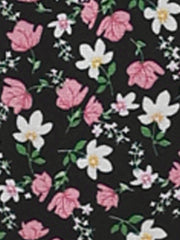 Floral Smocked Elastic Waist Knee Length Ruffle Tiered Skirt