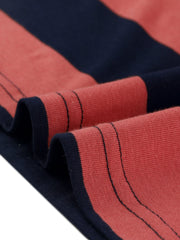 Striped 3/4 Sleeve Casual Basic Boat Neck T-shirt