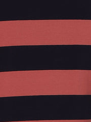 Striped 3/4 Sleeve Casual Basic Boat Neck T-shirt