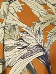 Satin Work Floral Vintage Stand Collar Cap Sleeve Blouse