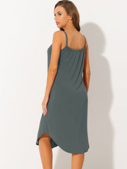 Spaghetti Strap Cami Nightdress Lounge Pajama Dress Nightgown