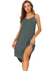 Spaghetti Strap Cami Nightdress Lounge Pajama Dress Nightgown