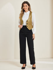 Vintage Button Up Jacquard Steampunk Waistcoat Suit Vest