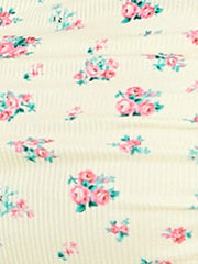 Smocked Crop Top Slim Fit Peasant Floral Blouse