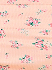 Smocked Crop Top Slim Fit Peasant Floral Blouse