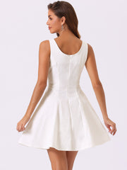 Party Sexy Sleeveless Sweetheart Neck Fit and Flared A Line Swing Cocktail Mini Dress