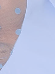 Peter Pan Collar Puff Mesh Short Sleeve Polka Dot Blouse