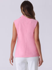 Sleeveless Business Casual Linen Work Office Vest