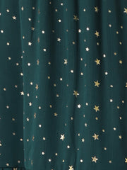 Chiffon Sleeveless Smocked Waist Gilding Metallic Stars Party Dress
