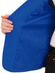 Notched Lapel Long Sleeves Solid Color Open Front Cropped Blazer