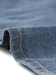 Denim Pencil Button High Waist Split Hem Casual Midi Jean Skirts