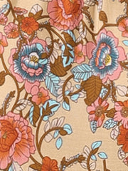Boho Floral Summer Spaghetti Strap A-Line Flowy Smocked Midi Dress Sundress