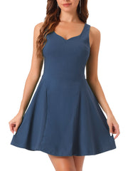 Party Sexy Sleeveless Sweetheart Neck Fit and Flared A Line Swing Cocktail Mini Dress
