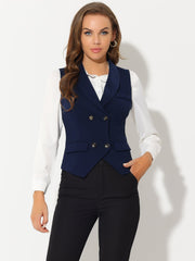 Lapel Collar Dressy Versatile Racerback Suit Vest Waistcoat