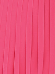 Crew Neck Sleeveless Tie Waist A-Line Pleated Dress