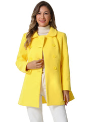 Double Breasted Peter Pan Collar Long Trench Pea Coat