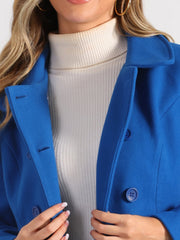 Double Breasted Peter Pan Collar Long Trench Pea Coat