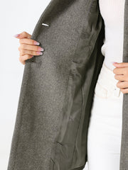 Double Breasted Peter Pan Collar Long Trench Pea Coat