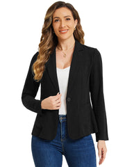 Notch Lapel One Button Casual Suit Linen Blazer