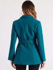Double Breasted Coat Jacket Work Office Elegant Winter Lapel Blazer
