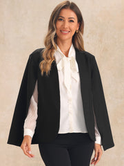 Cape Sleeve Business Work Open Front Jacket Blazer