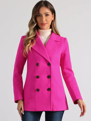 Long Sleeve Double Breasted Button Winter Outerwear Pea Coat