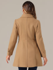 Peter Pan Collar Single Breasted Winter Outwear Buttoned Long Coat