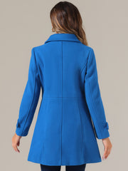 Peter Pan Collar Single Breasted Winter Outwear Buttoned Long Coat