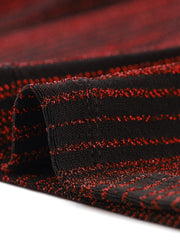 Party Glitter 3/4 Sleeve Shiny Striped Metallic Tops