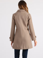 Peter Pan Collar Mid-thigh A-line Single Breasted Pea Coat