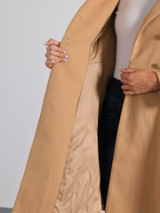 Winter Overcoat Collared A Line Double Breasted Long Coat