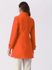Classic Outwear Overcoat with Pockets Single Breasted Winter Coat
