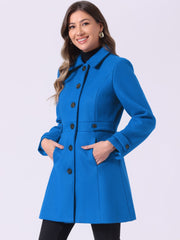 Winter Classic Outwear Overcoat with Pockets Single Breasted Coat