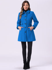 Winter Classic Outwear Overcoat with Pockets Single Breasted Coat