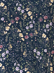 Floral Drawstring Waist Sleeveless A-Line Midi Dress Sundress
