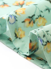 Floral Drawstring Waist Sleeveless A-Line Midi Dress Sundress