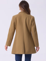 Mid-thigh Stand Collar Single Breasted Long Coat