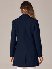 Classic Notched Lapel Long Sleeve Buttoned Coat