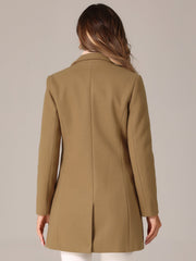 Classic Notched Lapel Long Sleeve Buttoned Coat