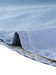 High Waisted A-Line Flared Casual Denim Midi Jean Skirt
