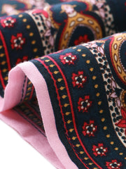 Boho Casual Bohemian Floral Printed Elastic Waist Maxi Skirt