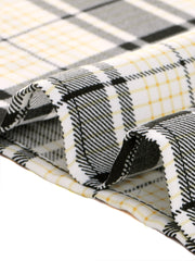 Bow Tie Neck Grid Checks Shirt Office Work Tops Blouse