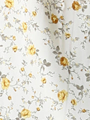 Button Down Floral Long Sleeve Point Collar Blouse