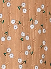 Floral Printed Peter Pan Collar Cotton Short Sleeve Shirt